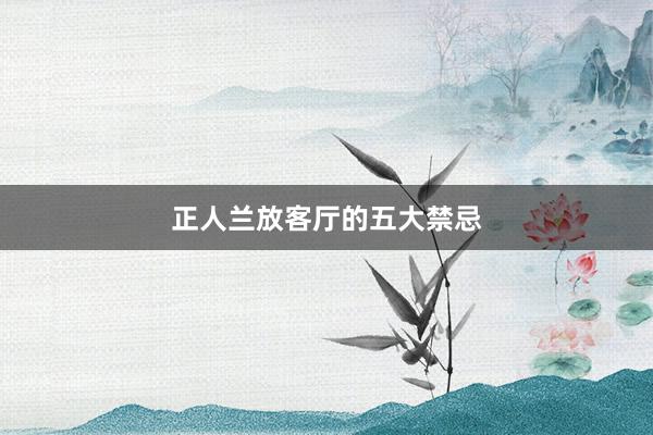 正人兰放客厅的五大禁忌
